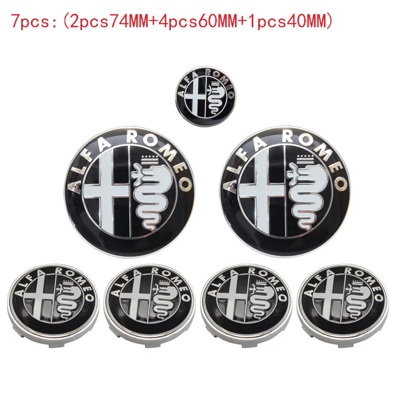 7pcs Alfa Romeo CAR Logo 74mm Hood Trunk+ Steering Wheel Badge+ 60mm Wheel Center Cap Emblem Brera 159 Spider Giulietta Stelvio
7pcs Alfa Romeo CAR Logo 74mm Hood Trunk+ Steering Wheel Badge+ 60mm Wheel Center Cap Emblem Brera 159 Spider Giulietta Stelvio