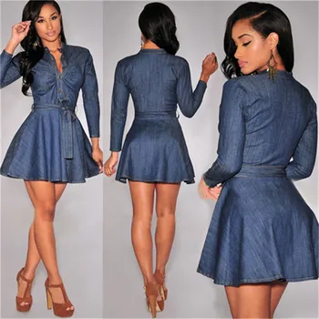 Summer Dress Women Denim Jeans Romper Cocktail Clubwear Mini Dress Short Mini Slim Casual Long Sleeve V-neck Boho Style New
Summer Dress Women Denim Jeans Romper Cocktail Clubwear Mini Dress Short Mini Slim Casual Long Sleeve V-neck Boho Style New