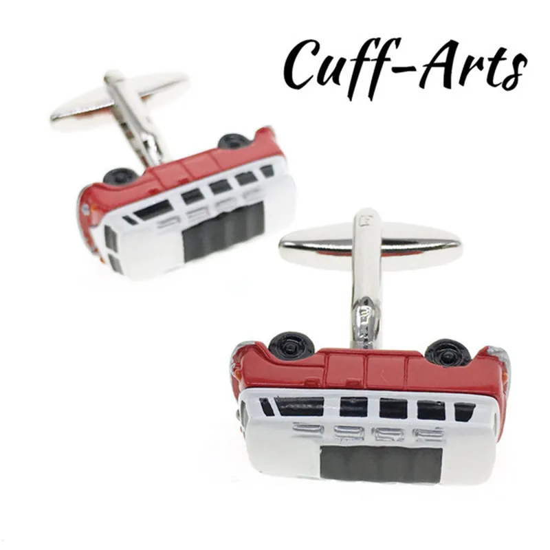 Cufflinks Cute Mens White Red Bus Cuff Links 2018 Men Jewelry Personality Gemelos Brass Cufflink C10031 | Украшения и аксессуары
