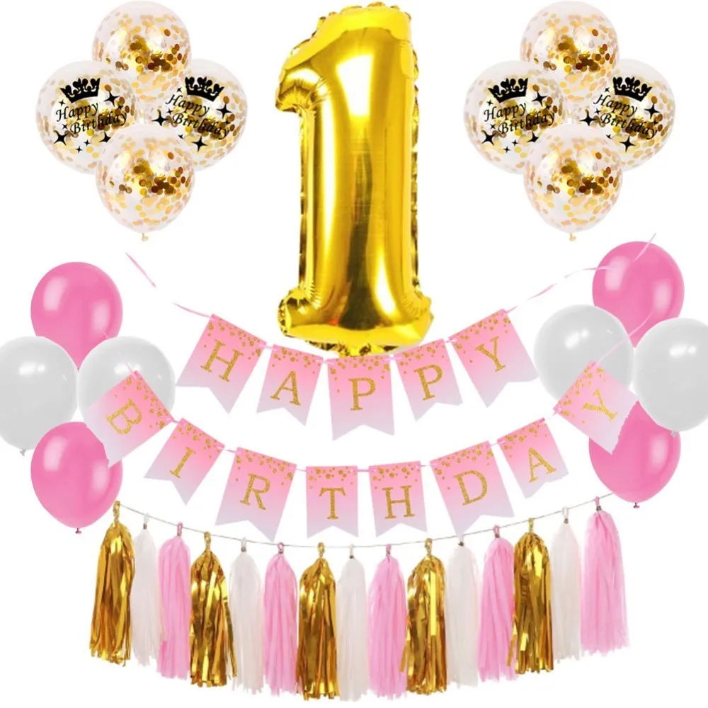 First Birthday Girl Party With Birthday Banner Latex Balloon Number Foil Ballon Tassel Garlands 1st Birthday Decoration
First Birthday Girl Party With Birthday Banner Latex Balloon Number Foil Ballon Tassel Garlands 1st Birthday Decoration