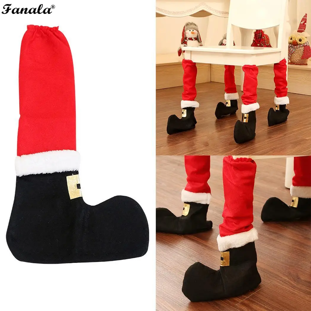 Cute Desk Table Leg Covers Christmas Red Home Solid Decoration | Обустройство дома