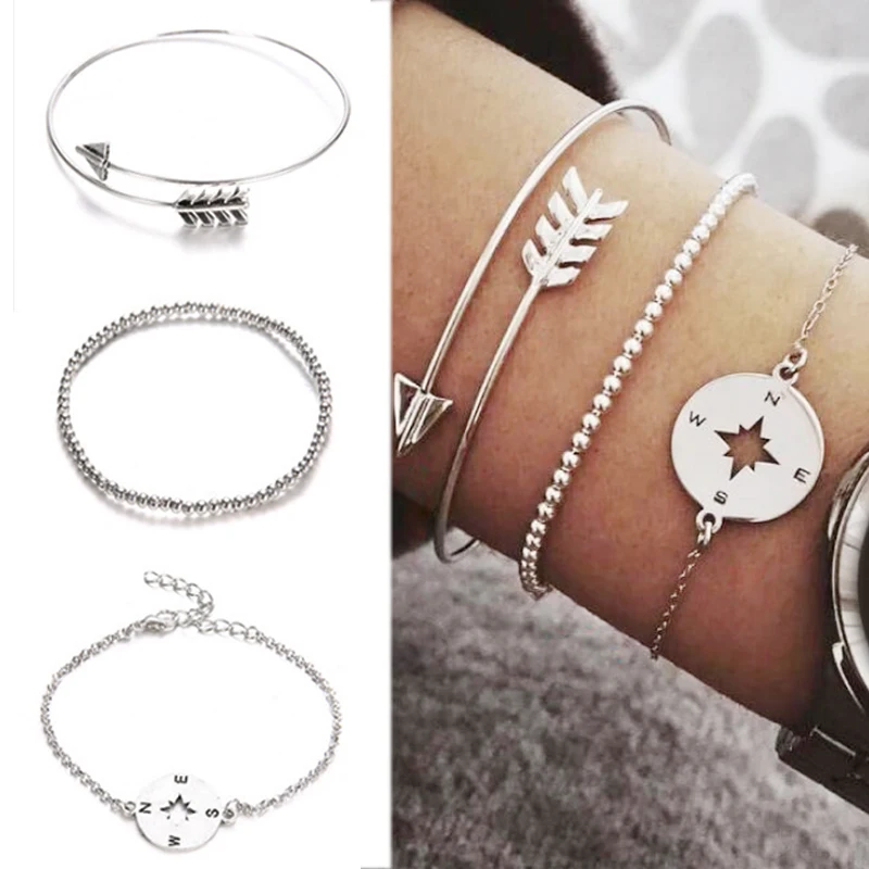 Open Beautiful Adjustable Bohemian Arrow Hollow Out Beads Chain Multilayer Silver Bracelet Set Compass 3PCS/Set Fashion Jewelry
Open Beautiful Adjustable Bohemian Arrow Hollow Out Beads Chain Multilayer Silver Bracelet Set Compass 3PCS/Set Fashion Jewelry
