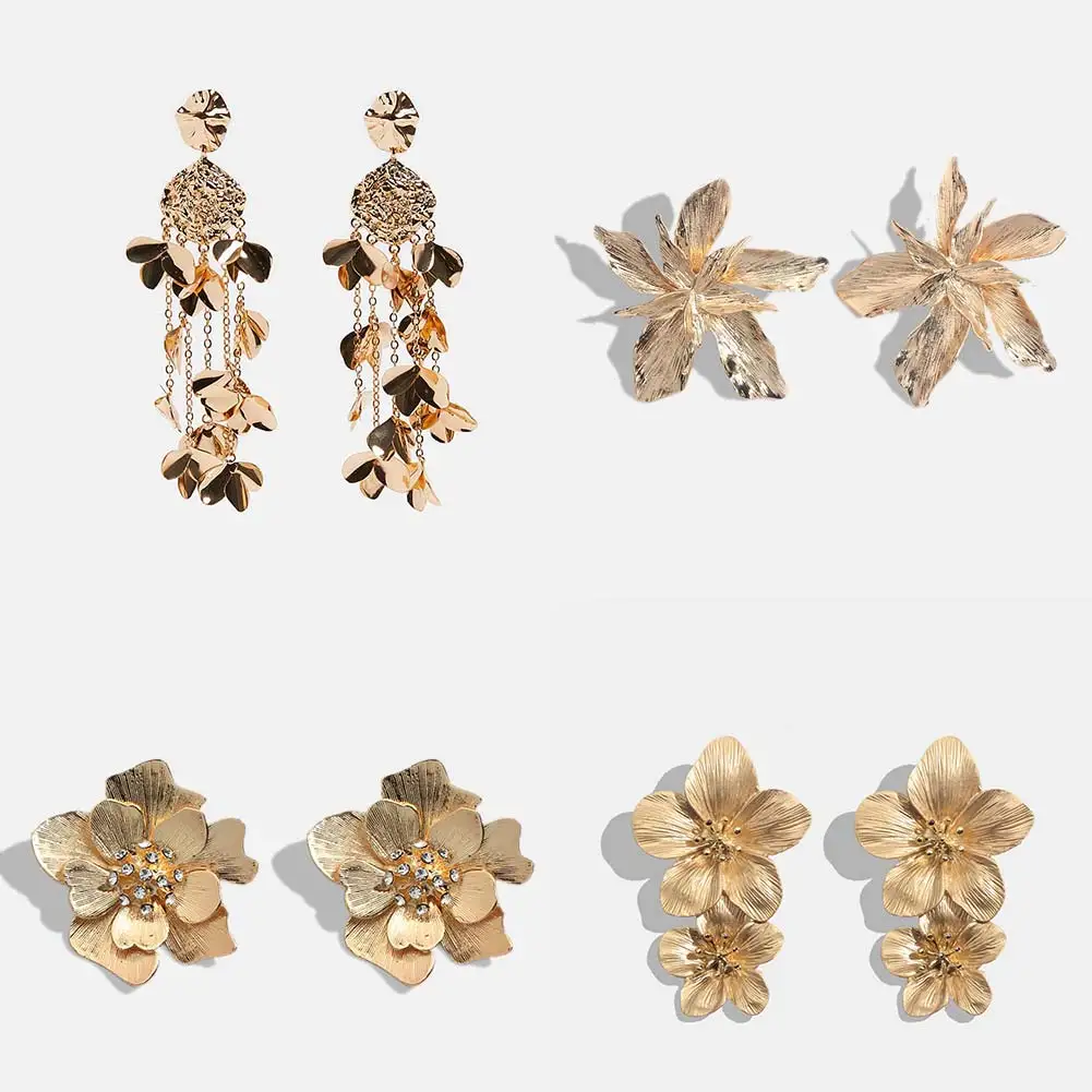 JUST FEEL Shiny Metal Flowers Drop Earrings For Women Gold Silver Color 2019 Za Vintage Fringed Boho Jewelry Statement Earrings
JUST FEEL Shiny Metal Flowers Drop Earrings For Women Gold Silver Color 2019 Za Vintage Fringed Boho Jewelry Statement Earrings