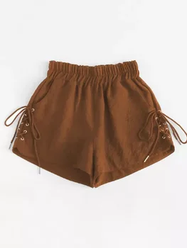 2019 Summer Women Fashion Elastic Waist Casual Shorts Pockets Female Lace Up Side Straight Leg Solid Shorts
2019 Summer Women Fashion Elastic Waist Casual Shorts Pockets Female Lace Up Side Straight Leg Solid Shorts