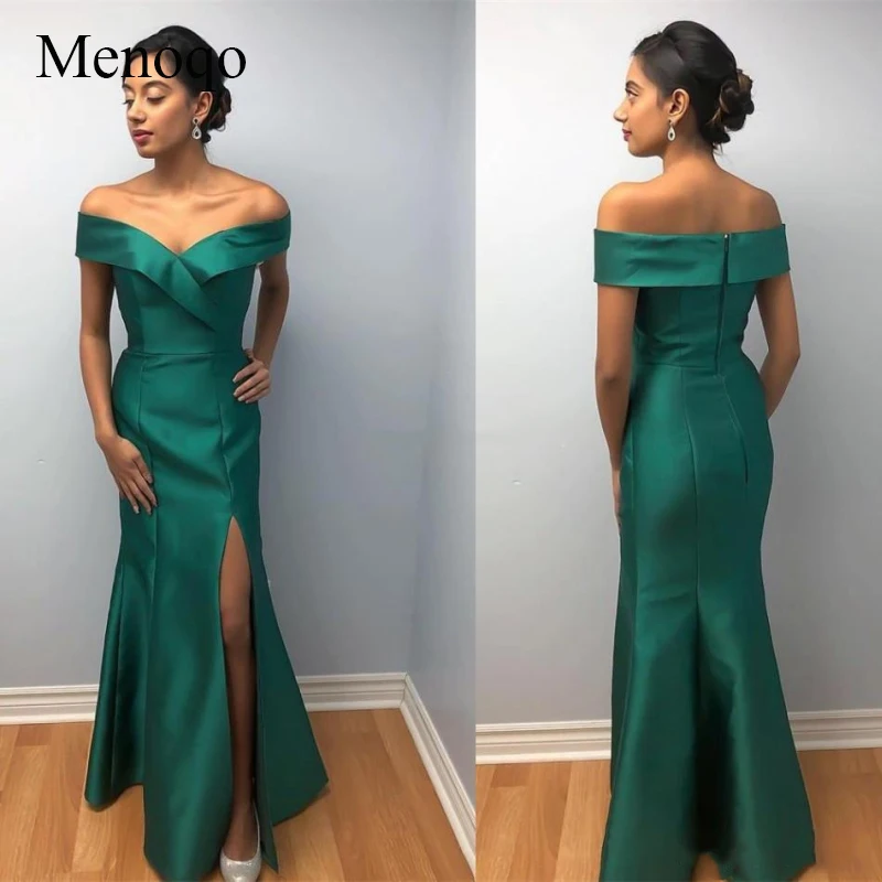 Simple Mermaid Evening Dresses 2019 Off The Shoulder Arabic Floor Length Evening Party Gowns With Slit Cheap vestidos de fiesta
Simple Mermaid Evening Dresses 2019 Off The Shoulder Arabic Floor Length Evening Party Gowns With Slit Cheap vestidos de fiesta