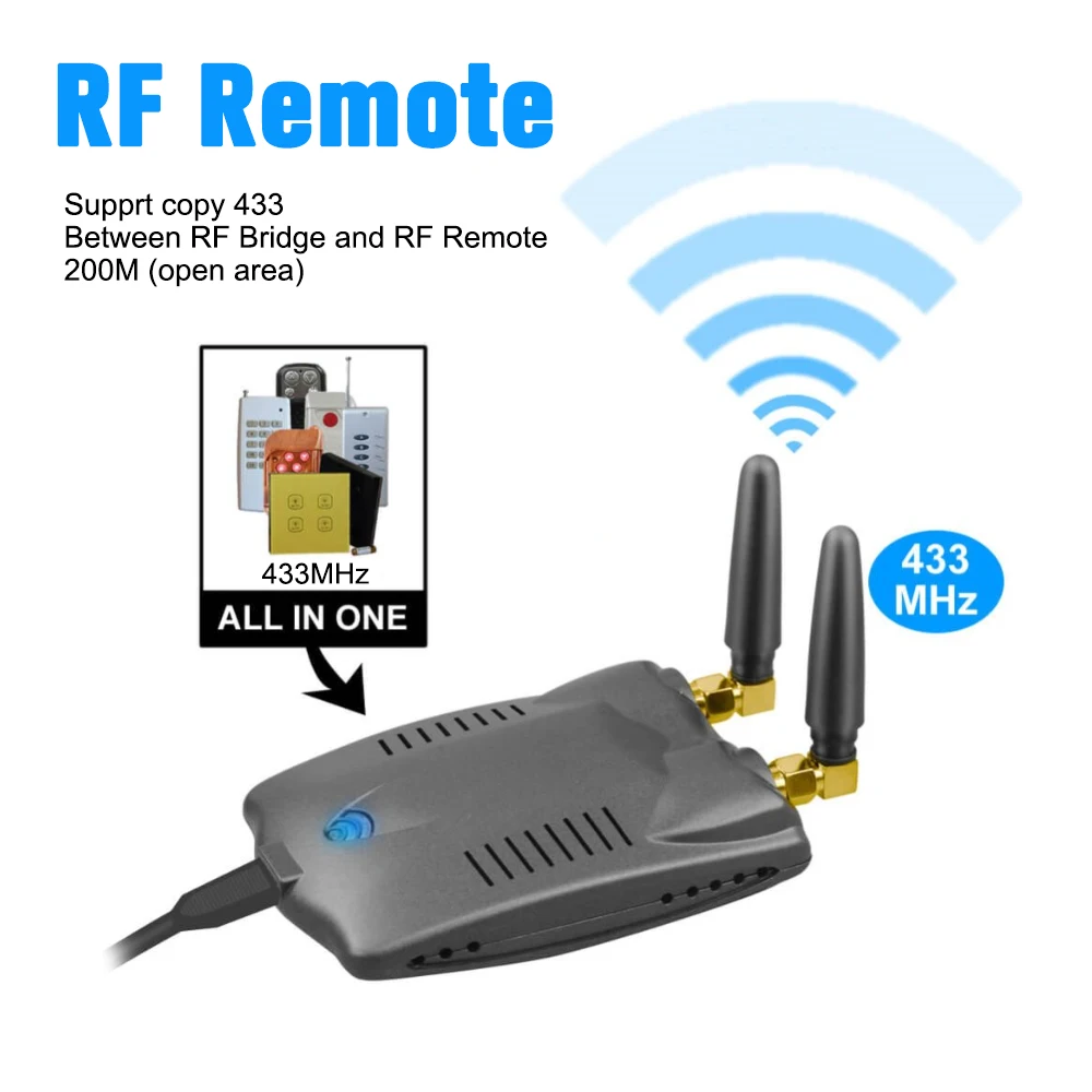 eWeLink RF Bridge 315MHz & 433MHz Smart Home Automation Module Wifi Wireless Switch Universal Timer DIY Convert
eWeLink RF Bridge 315MHz & 433MHz Smart Home Automation Module Wifi Wireless Switch Universal Timer DIY Convert