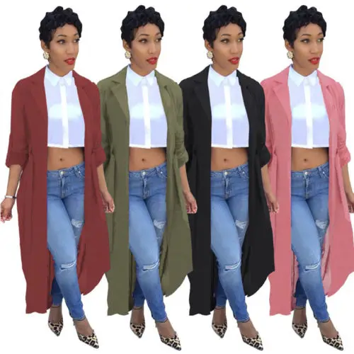 Women Boho Long Sleeve Cardigan Chiffon Trench 2018 New Autumn Solid Sashes Waterfall Jumpers Coat Tops Plus Size S-XL
Women Boho Long Sleeve Cardigan Chiffon Trench 2018 New Autumn Solid Sashes Waterfall Jumpers Coat Tops Plus Size S-XL