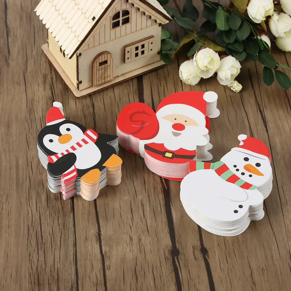 50Pcs/set Christmas Paper Cards Cute Gift Package Decor Cards Penguin Santa Claus for Candy and Lollipop Decoration
50Pcs/set Christmas Paper Cards Cute Gift Package Decor Cards Penguin Santa Claus for Candy and Lollipop Decoration