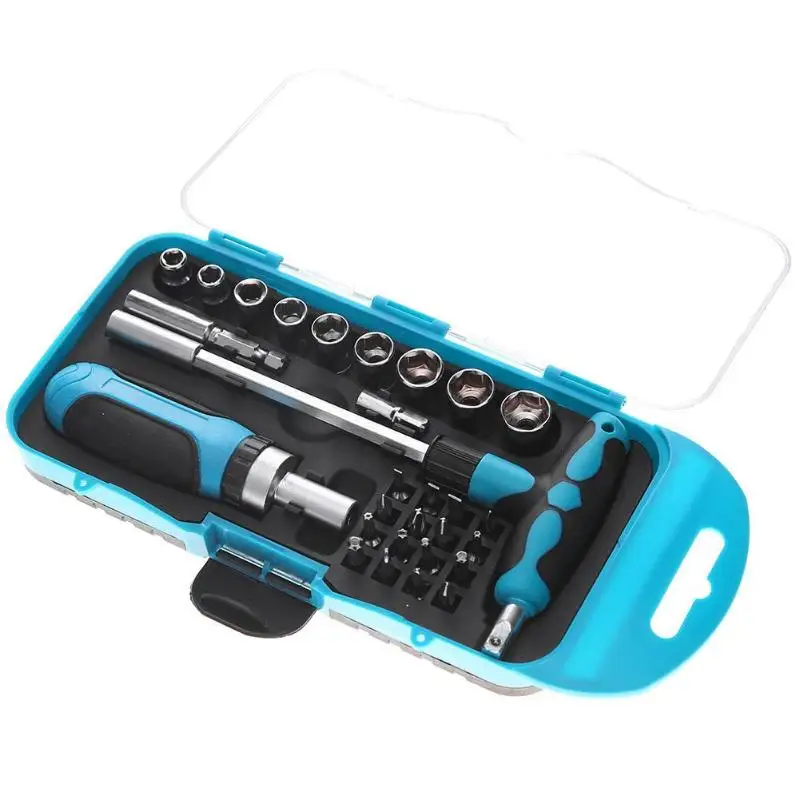 29pcs/set Multifunction T Type Handle Hexagon Spanner Wrench Ratchet Screwdriver Tool Set Car Compact Repair Maintenance Tools
29pcs/set Multifunction T Type Handle Hexagon Spanner Wrench Ratchet Screwdriver Tool Set Car Compact Repair Maintenance Tools