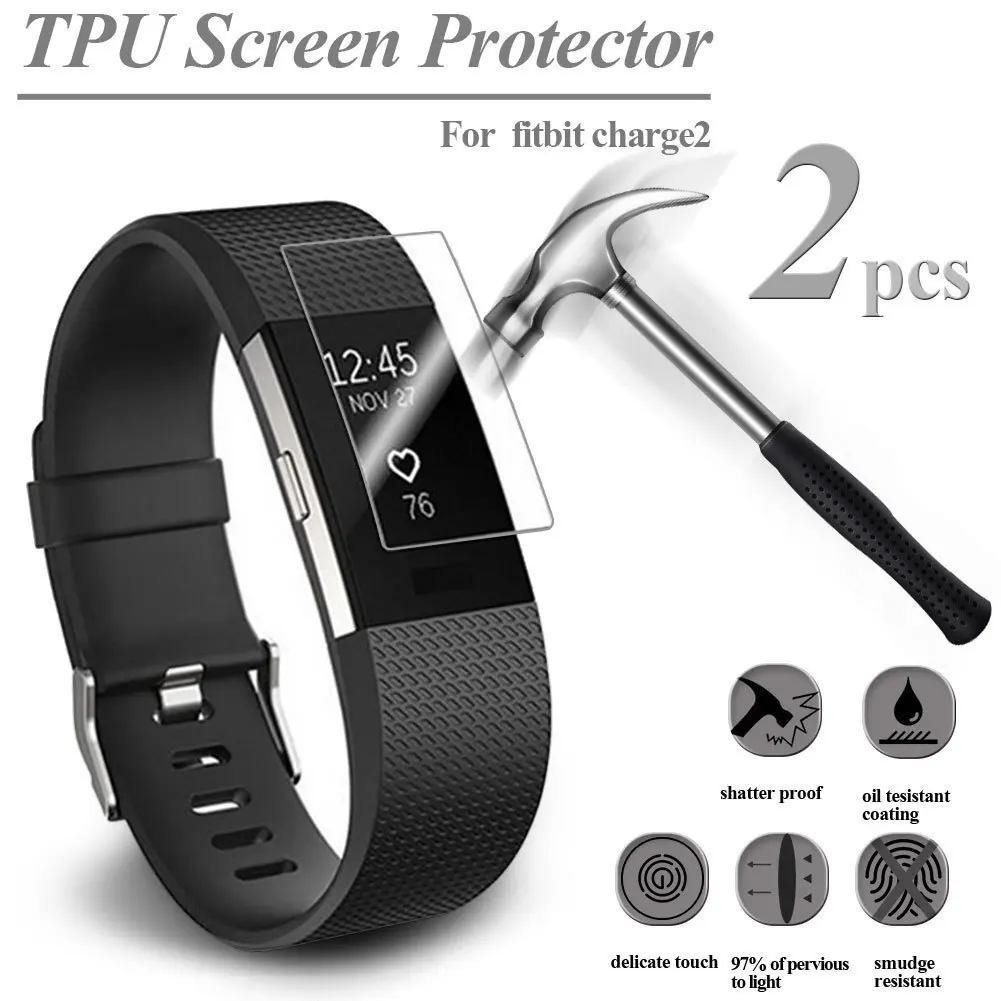 Шт. 2 шт. HD ТПУ Взрывозащищенный экран протектор для Fitbit заряд Смарт часы ультра