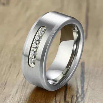 Bling AAA CZ Stone Engagement Rings for Men 8mm Silver Color Tungsten Wedding Band Matte Polished Male Gifts
Bling AAA CZ Stone Engagement Rings for Men 8mm Silver Color Tungsten Wedding Band Matte Polished Male Gifts