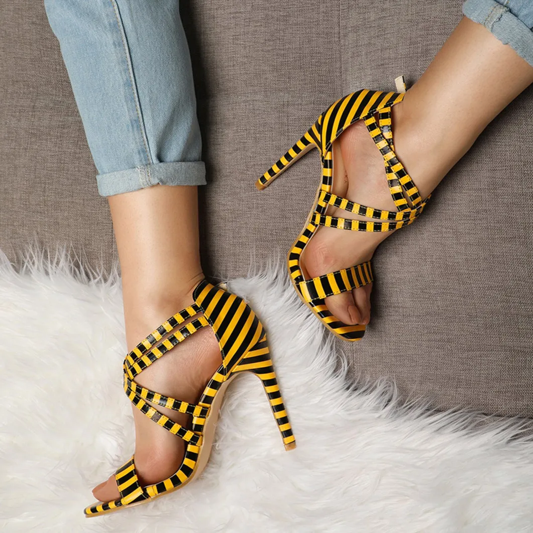 Carole levy 2019 New Yellow Black Stripe Thin Heels Lady Stilettos Elegant Sexy Party Shopping Stilettos Open Toe Sexy Sandals
Carole levy 2019 New Yellow Black Stripe Thin Heels Lady Stilettos Elegant Sexy Party Shopping Stilettos Open Toe Sexy Sandals