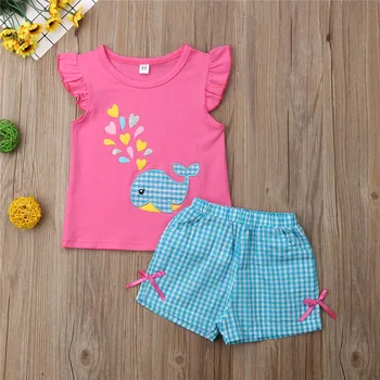 Children Cartoon Print Whale T-shirt Shorts 2PCS Summer Outfits Baby girl Clothes Set Cute Plaid Print Clothes
Children Cartoon Print Whale T-shirt Shorts 2PCS Summer Outfits Baby girl Clothes Set Cute Plaid Print Clothes