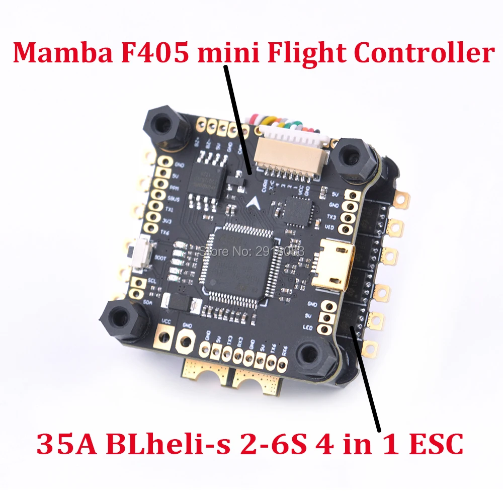 Mamba F405 Flight Controller & REV35 35A BLheli_S 2-6S 4 In 1 ESC Built-in Current Sensor For RC Quadcopter Wizard X220
Mamba F405 Flight Controller & REV35 35A BLheli_S 2-6S 4 In 1 ESC Built-in Current Sensor For RC Quadcopter Wizard X220