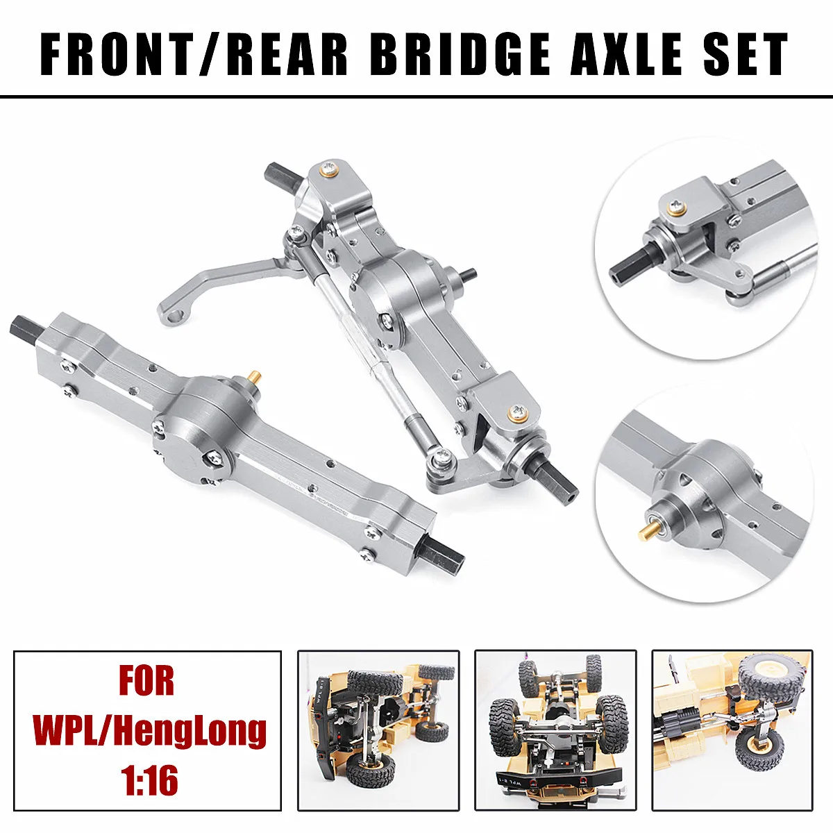 RC Car Part Titanium Color All Metal Front /Rear Bridge Axle Set For WPL For HengLong 1/16 Military Truck
RC Car Part Titanium Color All Metal Front /Rear Bridge Axle Set For WPL For HengLong 1/16 Military Truck