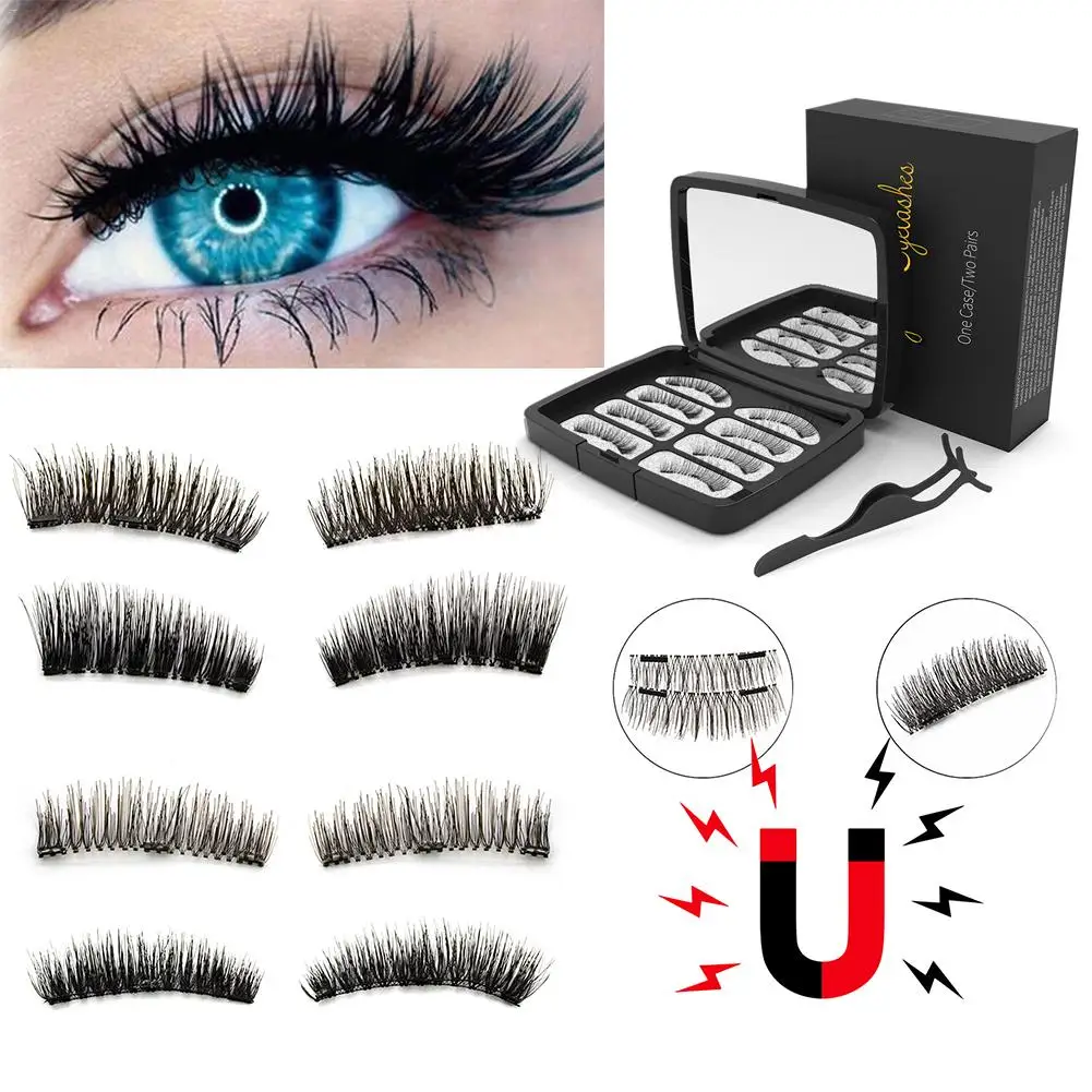 8 pcs /2 pairs of eyelashes three magnetics false eyelashes 3D magnetic eyelash set with tweezers
8 pcs /2 pairs of eyelashes three magnetics false eyelashes 3D magnetic eyelash set with tweezers