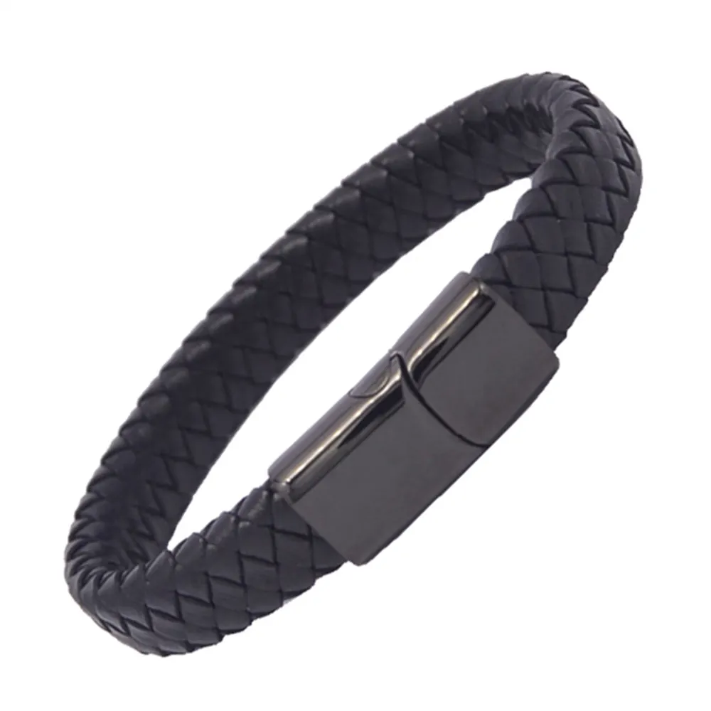 New Arrival Black Tones Braided Leather Bracelets for Men Bangle Bracelets Fashion with Black Magnetic Clasp Length 18cm to 24cm
New Arrival Black Tones Braided Leather Bracelets for Men Bangle Bracelets Fashion with Black Magnetic Clasp Length 18cm to 24cm