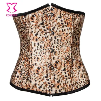 Sexy Steampunk Corsets Corsetto Brown Leopard Print Gothique Corselet Plus Size Waist Trainer Corset Underbust Waist Trainer
Sexy Steampunk Corsets Corsetto Brown Leopard Print Gothique Corselet Plus Size Waist Trainer Corset Underbust Waist Trainer