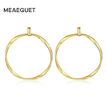 Women's Twist Round Stud Earrings Stainless Steel In Gold Tone Big Bohemian Party Graduation Gift 
Women's Twist Round Stud Earrings Stainless Steel In Gold Tone Big Bohemian Party Graduation Gift