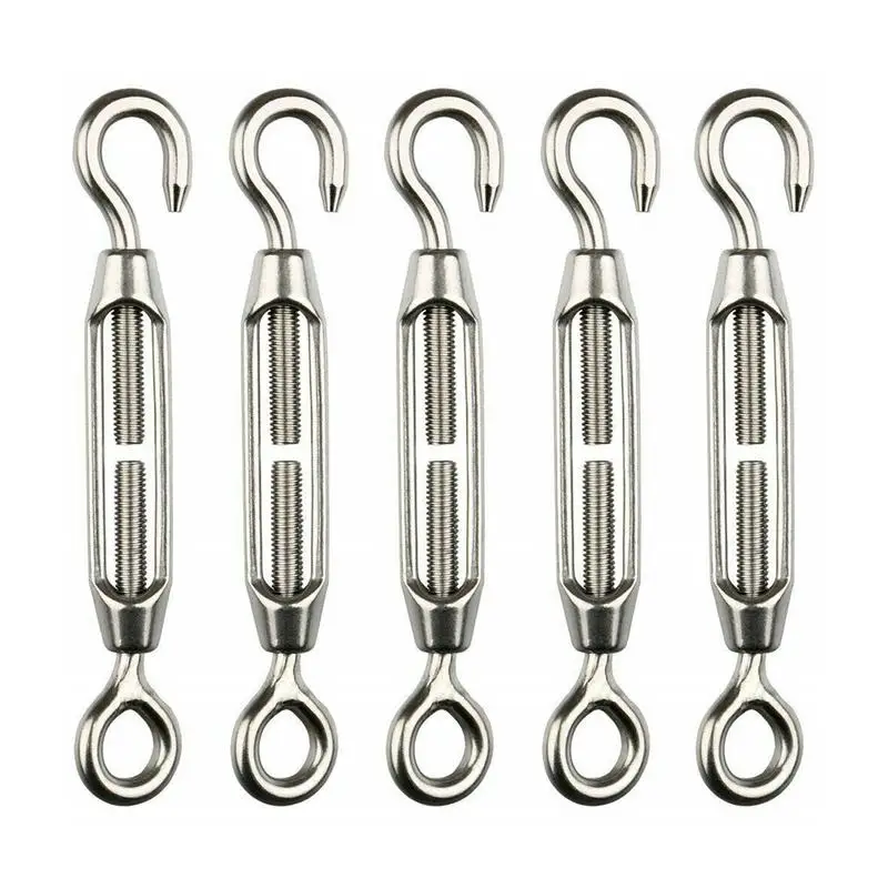 5Pcs Stainless Steel Hooks Eye Turnbuckle Wire Rope Tension Tighten Taut Rope Household Kitchen Wall Door Hanger Tighten Hooks
5Pcs Stainless Steel Hooks Eye Turnbuckle Wire Rope Tension Tighten Taut Rope Household Kitchen Wall Door Hanger Tighten Hooks