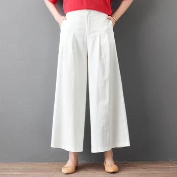 #2149 Summer Cotton Linen Wide Leg Pants Women White/Black High Waist Loose Vintage Trousers Female Indie Folk Casual Wide Pants
#2149 Summer Cotton Linen Wide Leg Pants Women White/Black High Waist Loose Vintage Trousers Female Indie Folk Casual Wide Pants