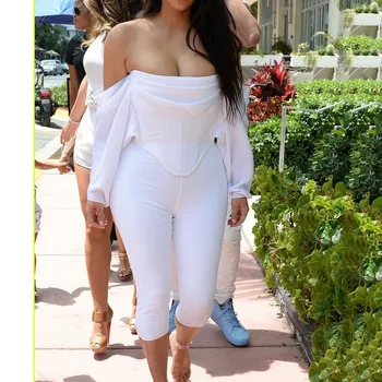 Women Slash Neck Strapless Bodycon Jumpsuit Solid Two Piece Sets Casual Women Sexy Pants Suits Party Jumpsuit
Women Slash Neck Strapless Bodycon Jumpsuit Solid Two Piece Sets Casual Women Sexy Pants Suits Party Jumpsuit