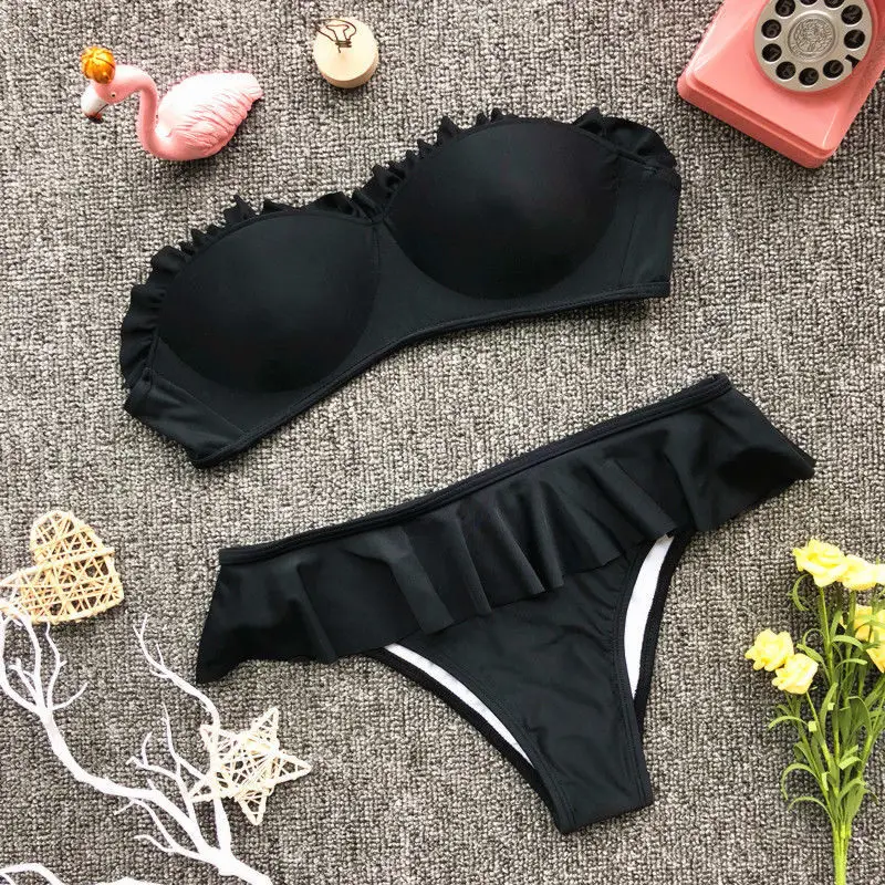 hirigin Sexy Women Bikini Set Ruffles Strapless Swimsuit Push-up Padded Bra Swimwear Bathing Suit Swimming Costume
hirigin Sexy Women Bikini Set Ruffles Strapless Swimsuit Push-up Padded Bra Swimwear Bathing Suit Swimming Costume