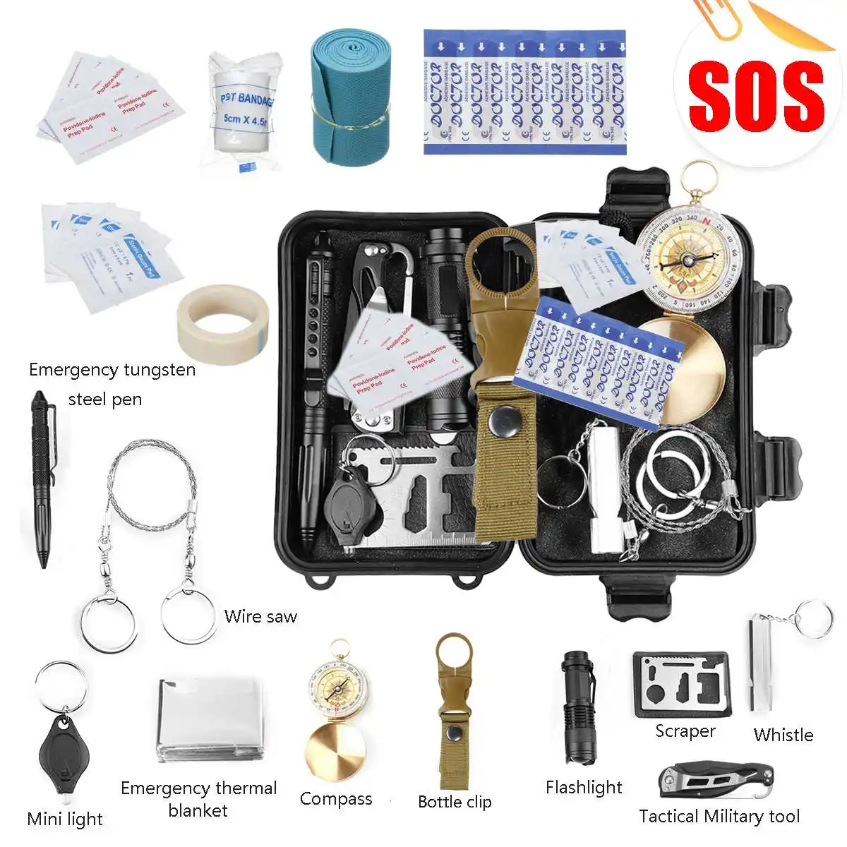 First Aid Kit 30 in 1 SOS Emergency Camping Survival Outdoor Gear Tactical Tool Box First Aid Box Lightweight Versatile Portable
First Aid Kit 30 in 1 SOS Emergency Camping Survival Outdoor Gear Tactical Tool Box First Aid Box Lightweight Versatile Portable