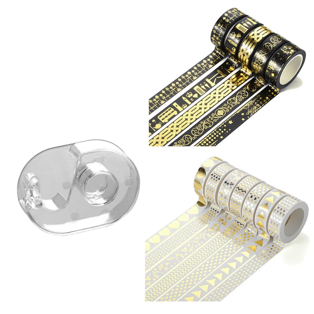 12 Rolls Decorative Washi Masking Sticker Tape Golden Patterns for Notebook DIY Decoration with Tape Cutter Box Office papeleria
12 Rolls Decorative Washi Masking Sticker Tape Golden Patterns for Notebook DIY Decoration with Tape Cutter Box Office papeleria