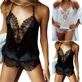 Fashion Women Lace Sling Lingerie Set Sexy V Neck Backless Jumpsuit Underwear Nightwear
Fashion Women Lace Sling Lingerie Set Sexy V Neck Backless Jumpsuit Underwear Nightwear