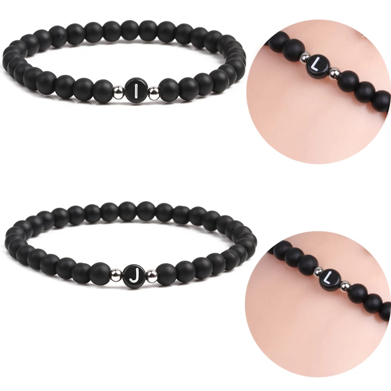 Adjustable A-Z 26 Letters Stone Bracelet Women Hot Sale Seaside Elastic 1PC Pumice stones Bead Graceful Black Wedding Gifts
Adjustable A-Z 26 Letters Stone Bracelet Women Hot Sale Seaside Elastic 1PC Pumice stones Bead Graceful Black Wedding Gifts