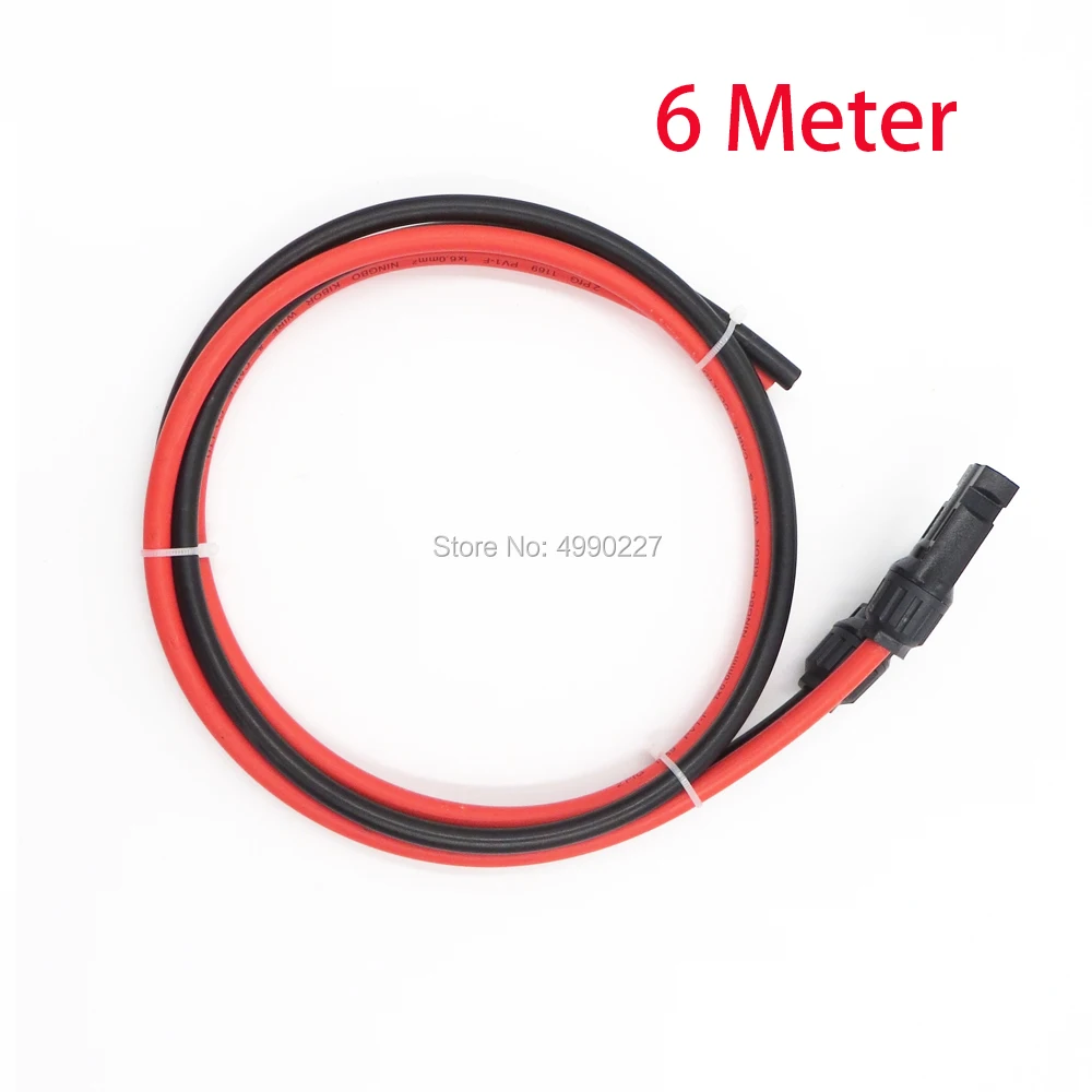 6M 1Pair MC4 Solar Cable Connector Solar PV Cable Copper Wire with MC4 Connector Extension Cable 2.5mm2/14 AWG
6M 1Pair MC4 Solar Cable Connector Solar PV Cable Copper Wire with MC4 Connector Extension Cable 2.5mm2/14 AWG