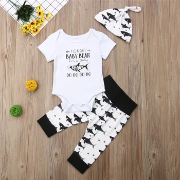 0-18M 3pcs Baby Boys Clothes Set Shark Short Sleeve Tops T-Shirt For Boy Black Long Pants Baby Cap Newborn Infant Baby Boy Set
0-18M 3pcs Baby Boys Clothes Set Shark Short Sleeve Tops T-Shirt For Boy Black Long Pants Baby Cap Newborn Infant Baby Boy Set