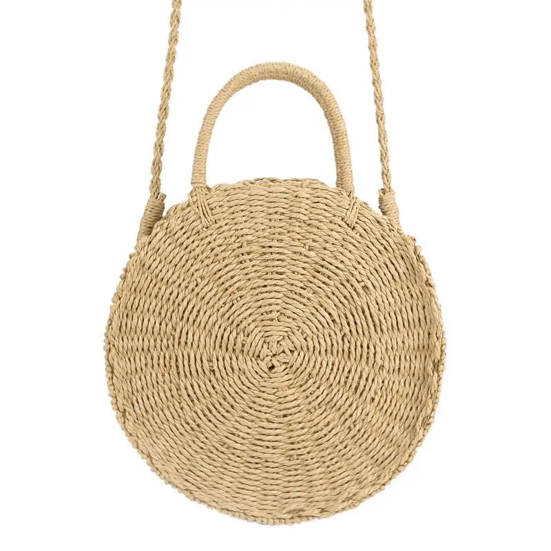 FGGS Handmade Rattan woven Round Handbag Vintage Retro Straw Knitted Messenger Bag Lady Fresh Handbag Summer Beach Tote
FGGS Handmade Rattan woven Round Handbag Vintage Retro Straw Knitted Messenger Bag Lady Fresh Handbag Summer Beach Tote