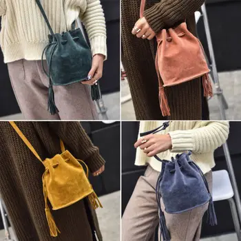 Fashion Small Women Bucket Bags Female Suede Pu Tassel Shoulder Bags Girls Drawstring Messenger Crossbody Travel Bag
Fashion Small Women Bucket Bags Female Suede Pu Tassel Shoulder Bags Girls Drawstring Messenger Crossbody Travel Bag