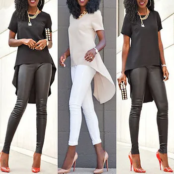 New Fashion Sexy Women Ladies Loose Chiffon Tops Short Sleeve Shirt Casual Irregular Solid Color Summer Blouse Tops S-4XL Size 
New Fashion Sexy Women Ladies Loose Chiffon Tops Short Sleeve Shirt Casual Irregular Solid Color Summer Blouse Tops S-4XL Size