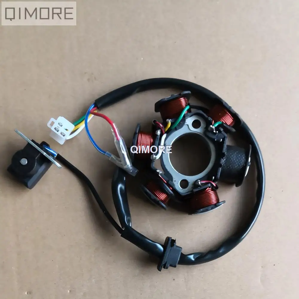 6 pole ( 6 Coil ) 5 wire AC fired magneto stator for Scooter Moped ATV QUAD GY6 125 GY6 150 152QMI 1P52QMI 157QMJ 1P57QMJ
6 pole ( 6 Coil ) 5 wire AC fired magneto stator for Scooter Moped ATV QUAD GY6 125 GY6 150 152QMI 1P52QMI 157QMJ 1P57QMJ