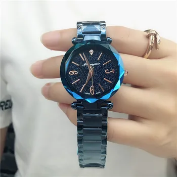 Luxury Crystal Star Sky Women's Watch Gold Steel Belt Water Diamond Star Sky Dail Bracelet Watch Polygon Gift Clock
Luxury Crystal Star Sky Women's Watch Gold Steel Belt Water Diamond Star Sky Dail Bracelet Watch Polygon Gift Clock