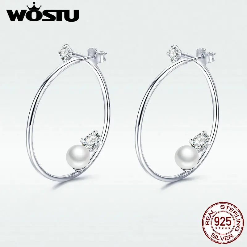 WOSTU Hot Sale Authentic 925 Sterling Silver Hoop Earring CZ Gentle Pearl Halo Earring For Women Fashion Jewelry Gift DAE074
WOSTU Hot Sale Authentic 925 Sterling Silver Hoop Earring CZ Gentle Pearl Halo Earring For Women Fashion Jewelry Gift DAE074