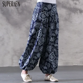 SuperAen Cotton Pants Women Summer New 2019 Linen Print Casual Wild Ladies Pants Loose Pluz Size Fashion Pants Female
SuperAen Cotton Pants Women Summer New 2019 Linen Print Casual Wild Ladies Pants Loose Pluz Size Fashion Pants Female