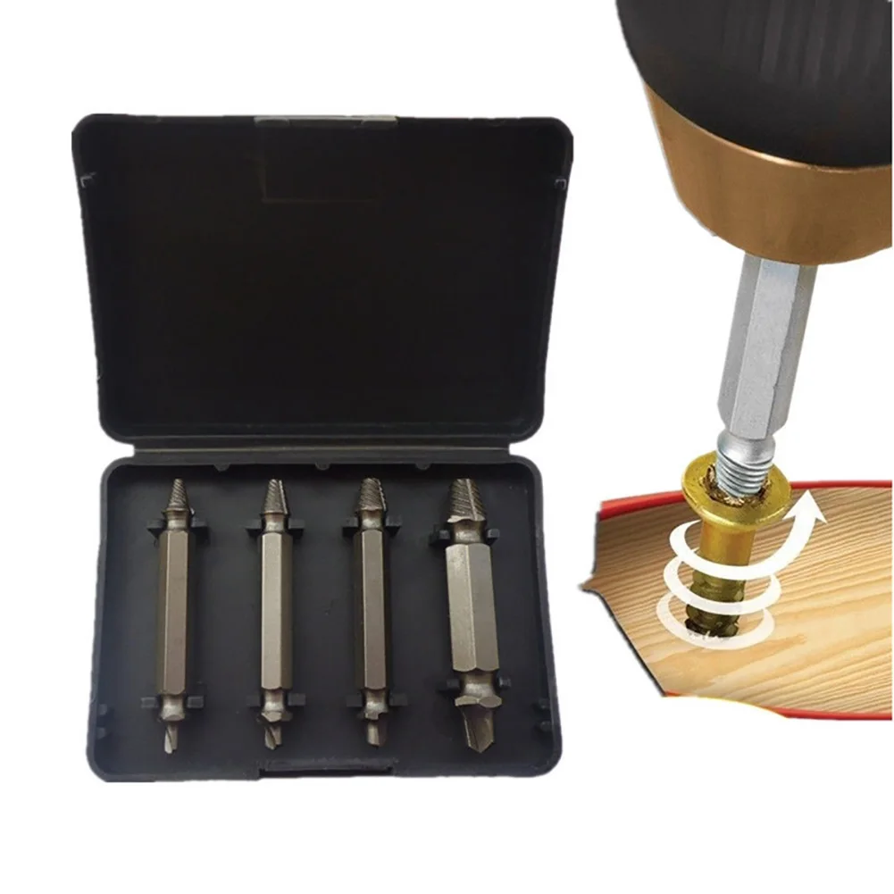 4 Pcs Double Side Damaged Screw Extractor Drill Bits S2 Alloy Steel Out Remover Bolt Stud Tool Dril Bit Set Screw Extractor
4 Pcs Double Side Damaged Screw Extractor Drill Bits S2 Alloy Steel Out Remover Bolt Stud Tool Dril Bit Set Screw Extractor