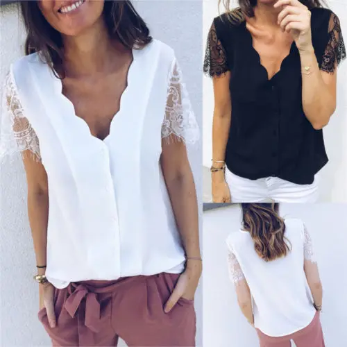 Fashion Women V Neck Summer Lace Loose Short Sleeve Tops Blouse Chiffon Lace Casual Petal Tops Ladies Shirt
Fashion Women V Neck Summer Lace Loose Short Sleeve Tops Blouse Chiffon Lace Casual Petal Tops Ladies Shirt