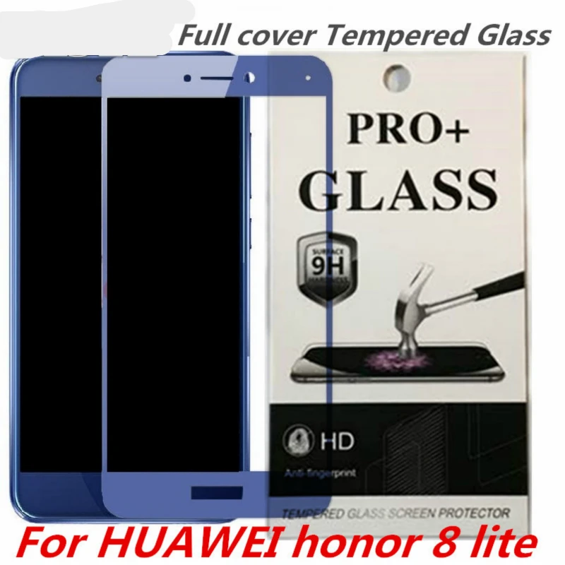 Полностью покрывающее закаленное Стекло для Huawei Honor 8 lite Экран защитный чехол