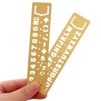 Vintage Brass Bookmark Ruler Multi-function Drawing Template Ruler Digital Letter Empty Hand Ruler Ruler School Supplies #L4
Vintage Brass Bookmark Ruler Multi-function Drawing Template Ruler Digital Letter Empty Hand Ruler Ruler School Supplies #L4