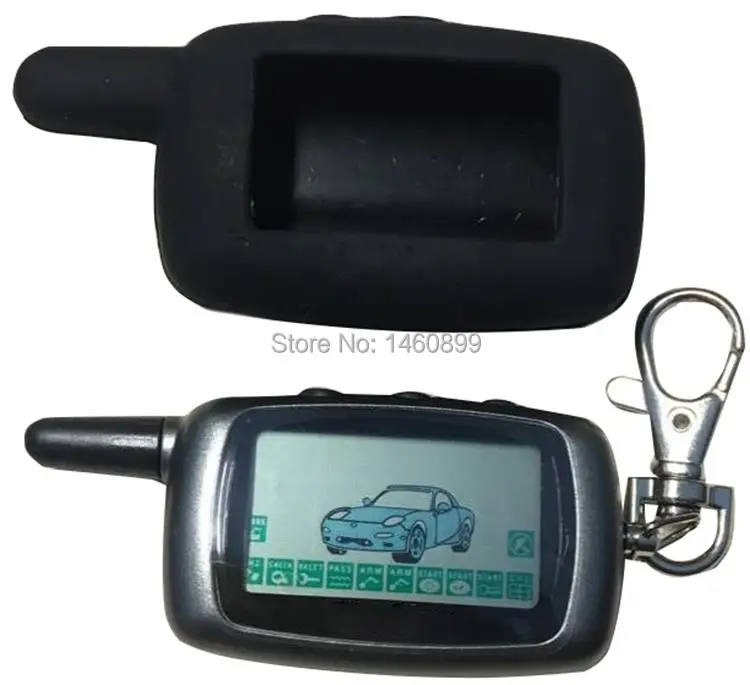 A9 2-way LCD Remote Control Key Fob Chain + A9 Silicone Case For Two Way Car Alarm System Twage Starline A9 Keychain