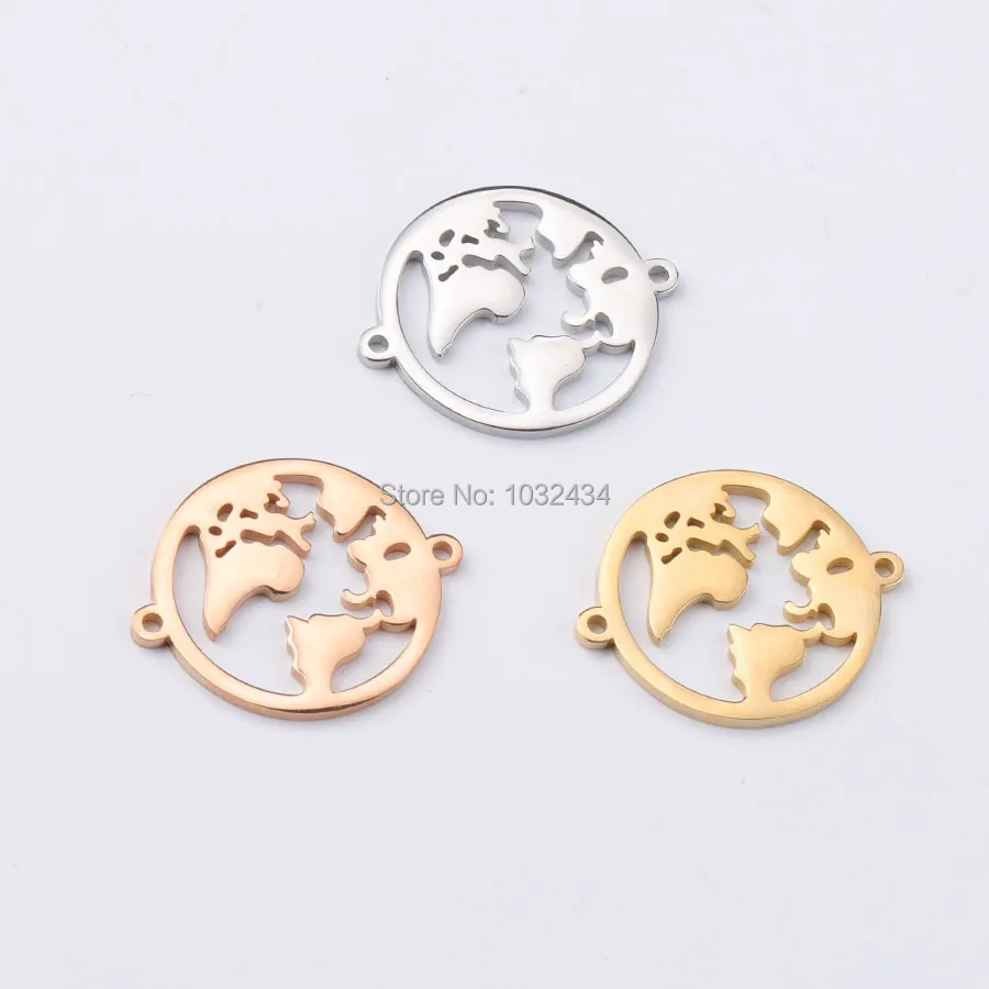 10 Pcs/lot New Both Mirror Polished Stainless Steel World Map Charm DIY Charm Connector
10 Pcs/lot New Both Mirror Polished Stainless Steel World Map Charm DIY Charm Connector