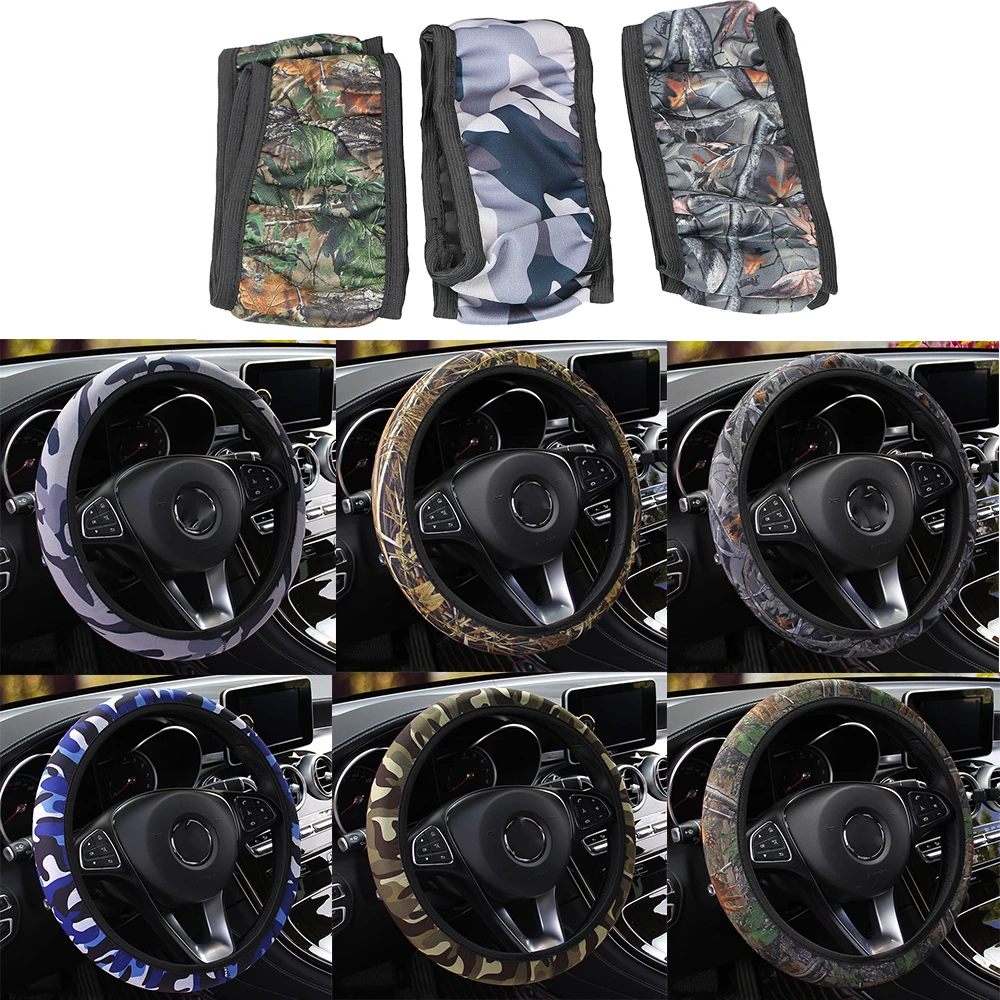 Fit For Most Cars Anti-slip SBR Lycra Camouflage Steering Cover DIY Car Steering-wheel Cover Car Styling Interior Accessories 
Fit For Most Cars Anti-slip SBR Lycra Camouflage Steering Cover DIY Car Steering-wheel Cover Car Styling Interior Accessories