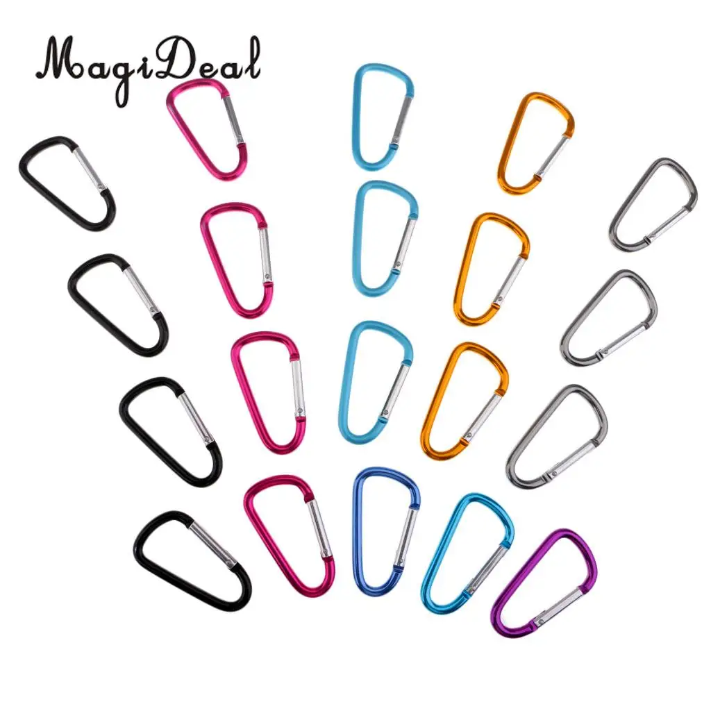 MagiDeal 20 Pieces Aluminum Carabiner Spring Snap Hook Clip D-Ring Keychain Hiking for Camping Kayaking Boating Accessory
MagiDeal 20 Pieces Aluminum Carabiner Spring Snap Hook Clip D-Ring Keychain Hiking for Camping Kayaking Boating Accessory