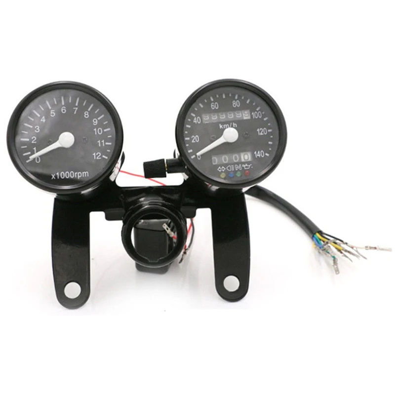 12V Universal Motorcycle Speedometer Dual Speed Meter with LED Indicator Speedometer Motorcycle Gauges Odometer Black
12V Universal Motorcycle Speedometer Dual Speed Meter with LED Indicator Speedometer Motorcycle Gauges Odometer Black