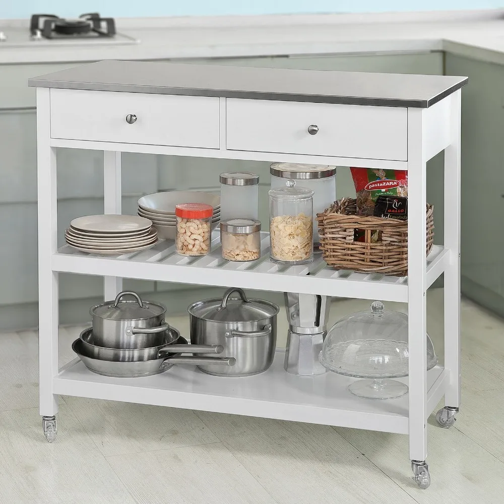 SoBuy FKW47-W, Kitchen Storage Serving Trolley Cart with Stainless Steel Worktop
SoBuy FKW47-W, Kitchen Storage Serving Trolley Cart with Stainless Steel Worktop